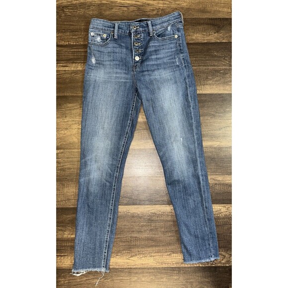 Lucky Brand Jeans 4/27 Blue Bridgette High Rise Skinny Ankle Button Fly - Picture 1 of 7